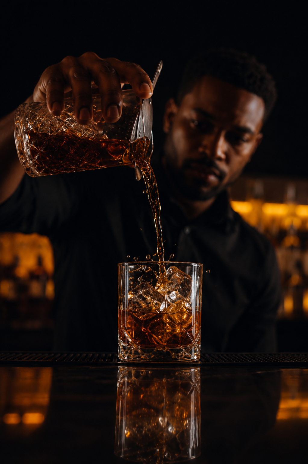 Bartender pouring a cocktail